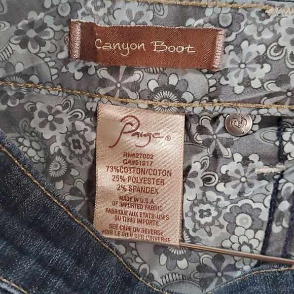 |‎ Paige | Low Rise Canyon Boot Jeans Size 27 - Picture 9 of 15